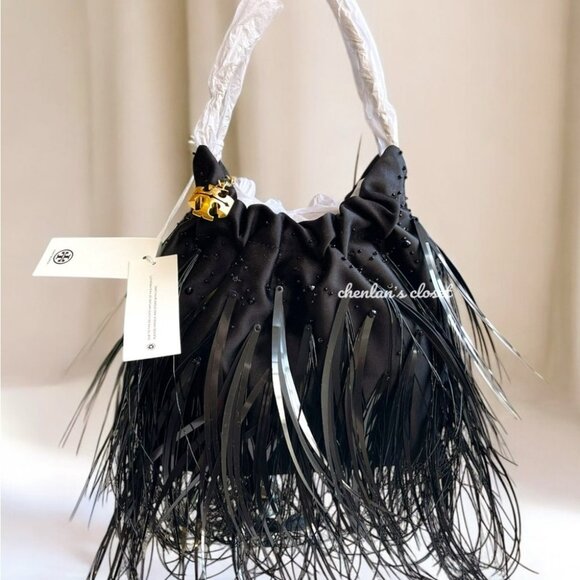 Tory Burch Fleming Feather Mini Hobo With Chain Strap and Gold Hardware NWT - Picture 3 of 16